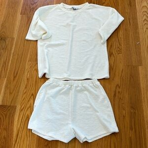 Sabo Skirt Cream Top and Shorts Set